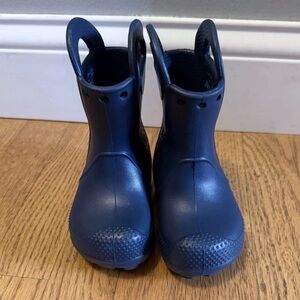 CROCS Kids Navy Blue Rain Boots